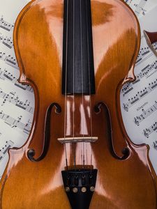 Preview wallpaper violin, sheet music, musical instrument, music
