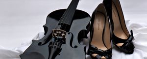 Preview wallpaper violin, shoes, mood, music