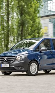 Preview wallpaper vito, mercedes, car, combi, blue