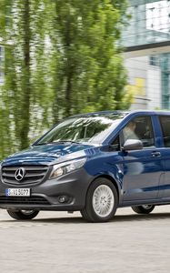 Preview wallpaper vito, mercedes, car, combi, blue