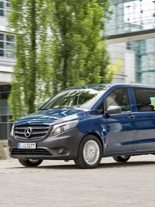 Preview wallpaper vito, mercedes, car, combi, blue