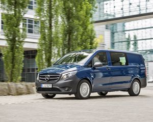 Preview wallpaper vito, mercedes, car, combi, blue