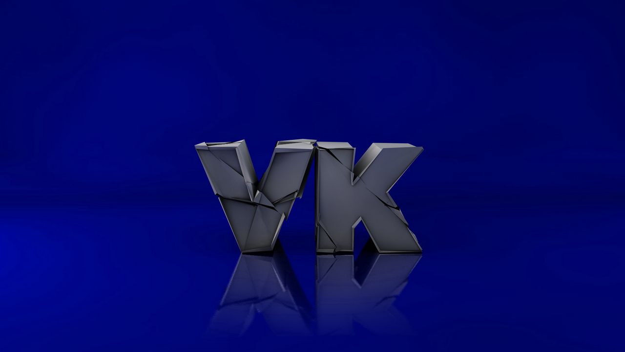 Wallpaper vk, logo, 3d