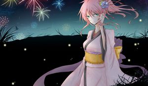 Preview wallpaper vocaloid, megurine luka, anime, girl, kimono