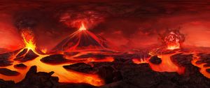 Preview wallpaper volcano, art, lava, flash