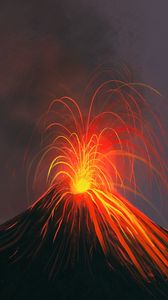 Preview wallpaper volcano, eruption, art