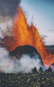 Preview wallpaper volcano, eruption, explosion, lava