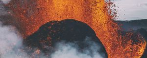 Preview wallpaper volcano, eruption, explosion, lava