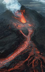 Preview wallpaper volcano, eruption, lava, crater