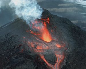 Preview wallpaper volcano, eruption, lava, crater