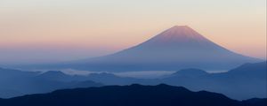 Preview wallpaper volcano, fog, mountain, fuji, japan