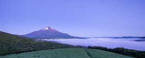 Preview wallpaper volcano, honshu, mist, mountain, japan, fuji