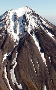 Preview wallpaper volcano, kamchatka, snow, slopes