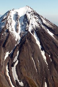 Preview wallpaper volcano, kamchatka, snow, slopes