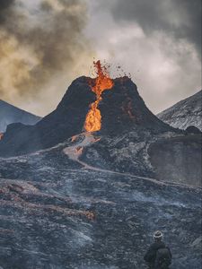 Preview wallpaper volcano, lava, eruption, hot