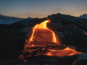 Preview wallpaper volcano, lava, fiery, melting
