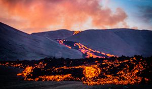 Preview wallpaper volcano, lava, fire, nature