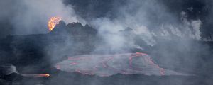 Preview wallpaper volcano, lava, smoke, eruption