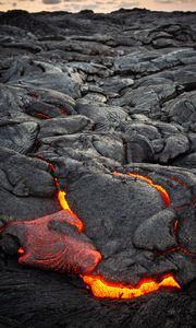 Preview wallpaper volcano, lava, surface, fiery, bumps