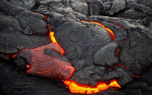 Preview wallpaper volcano, lava, surface, fiery, bumps