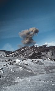 Preview wallpaper volcano, mountain, cloud, ash