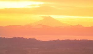 Preview wallpaper volcano, mountains, hilltop, sunset