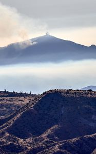 Preview wallpaper volcano, mountains, peak, hills, smoke