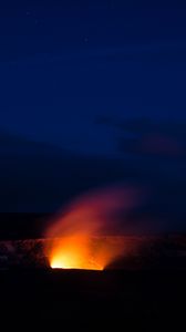 Preview wallpaper volcano, night, starry sky, sky