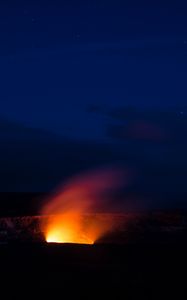 Preview wallpaper volcano, night, starry sky, sky