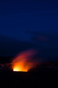 Preview wallpaper volcano, night, starry sky, sky