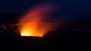 Preview wallpaper volcano, night, starry sky, sky