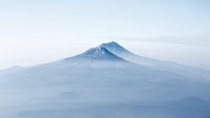 Preview wallpaper volcano, peak, fog