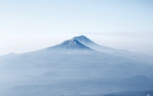 Preview wallpaper volcano, peak, fog