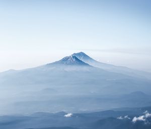 Preview wallpaper volcano, peak, fog