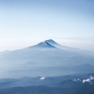 Preview wallpaper volcano, peak, fog