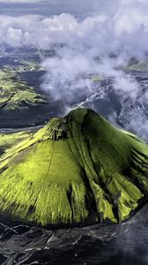 Preview wallpaper volcano, peak, nature, landscape, iceland