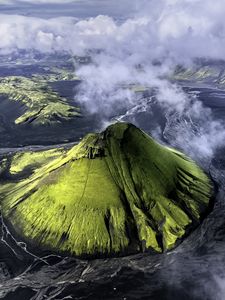 Preview wallpaper volcano, peak, nature, landscape, iceland