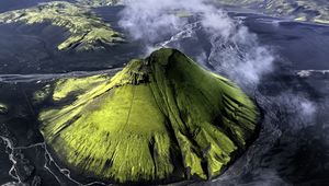 Preview wallpaper volcano, peak, nature, landscape, iceland