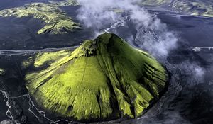 Preview wallpaper volcano, peak, nature, landscape, iceland