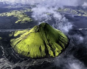 Preview wallpaper volcano, peak, nature, landscape, iceland