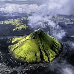 Preview wallpaper volcano, peak, nature, landscape, iceland