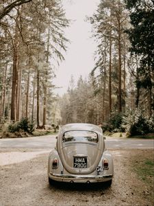 Preview wallpaper volkswagen beetle, volkswagen, car, gray, retro