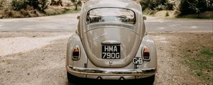 Preview wallpaper volkswagen beetle, volkswagen, car, gray, retro