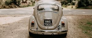 Preview wallpaper volkswagen beetle, volkswagen, car, gray, retro