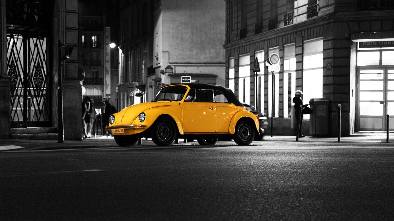 Wallpaper volkswagen beetle, volkswagen, car, retro, style, yellow