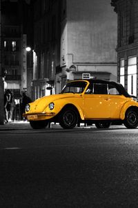 Preview wallpaper volkswagen beetle, volkswagen, car, retro, style, yellow