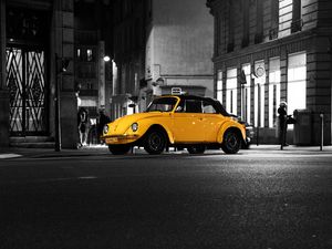 Preview wallpaper volkswagen beetle, volkswagen, car, retro, style, yellow