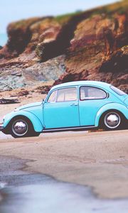 Preview wallpaper volkswagen beetle, volkswagen, side view