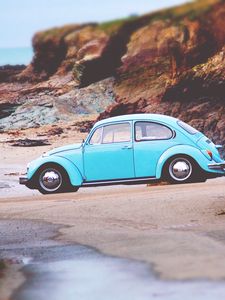 Preview wallpaper volkswagen beetle, volkswagen, side view