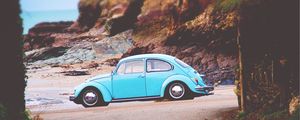 Preview wallpaper volkswagen beetle, volkswagen, side view